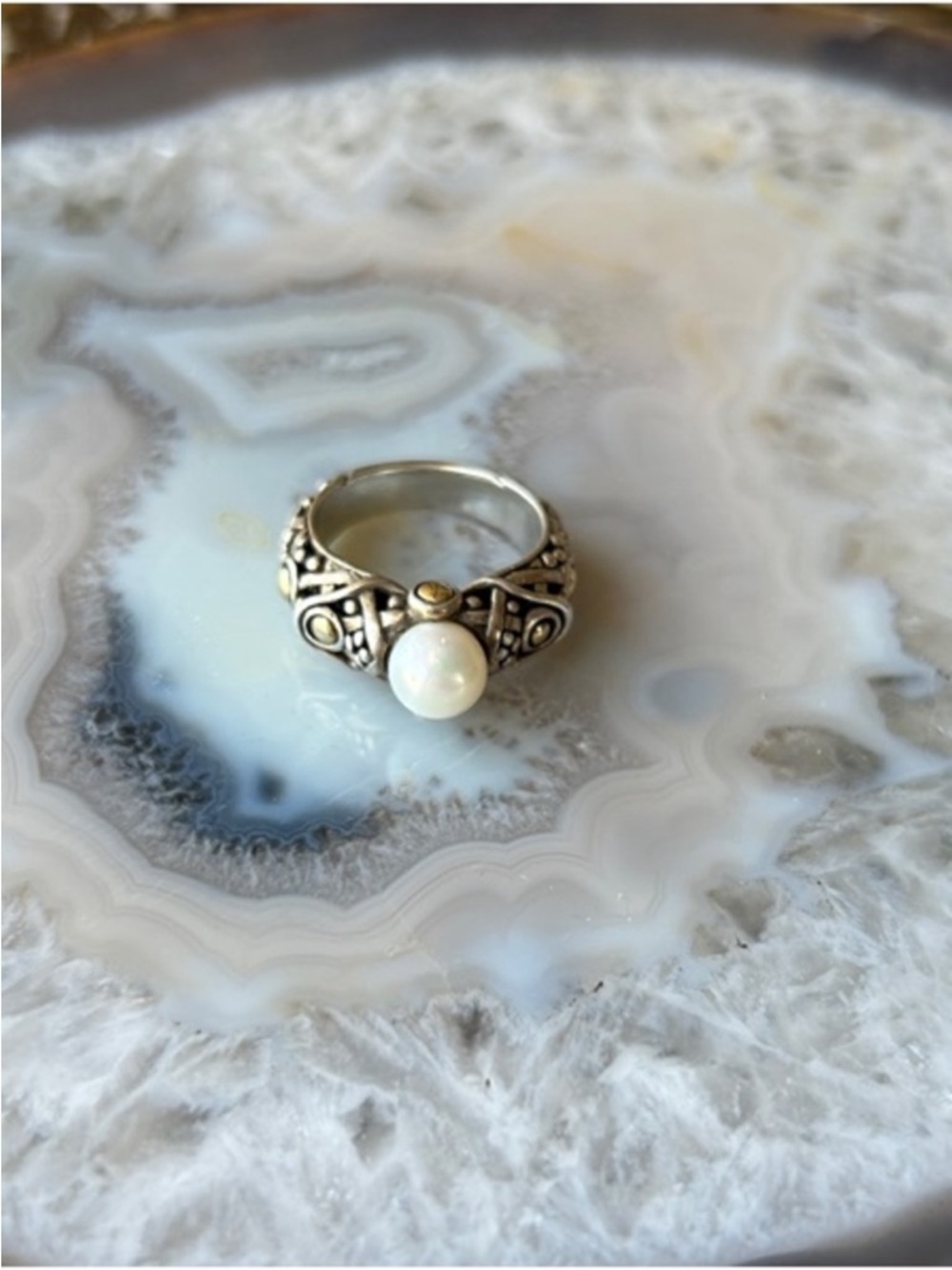 John Hardy Silver Ring - White Pearl
